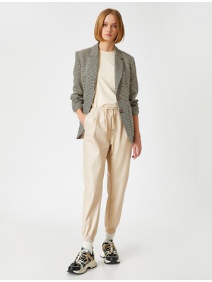 Frefly Store Suni Deri Jogger Pantolon