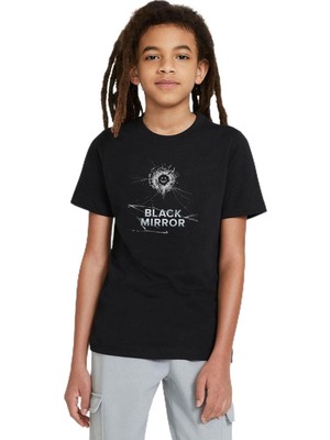 Frefly Store Qivi Unisex Çocuk Siyah Black Mirror Cover Metal Rock Müzik Baskılı Sweatshirt, Siyah, 7-8 Yaş
