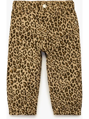 Frefly Store Leopar Desenli Bol Kesim Pamuklu Pantolon