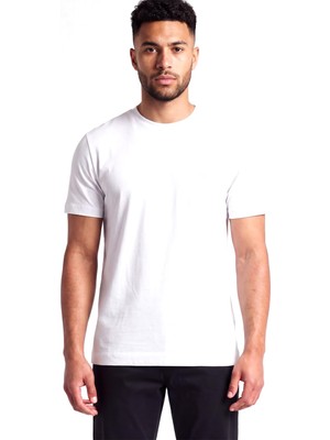 Frefly Store Erkek Normal Kalıp Yuvarlak Yakalı Logo Işlemeli Yuvarlak Yakalı Pamuklu Kısa Kollu Beyaz T-Shirt 50570889-100