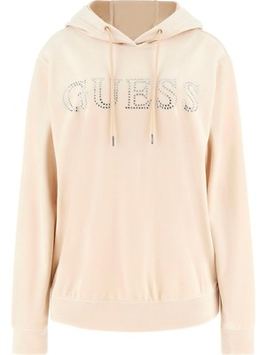 Frefly Store Guess Kadın Aktif Sweatshirt, Krem, S Beden