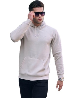 Frefly Store Madmext Bej Kapüşonlu Basic Sweatshirt 6014,BEJ S