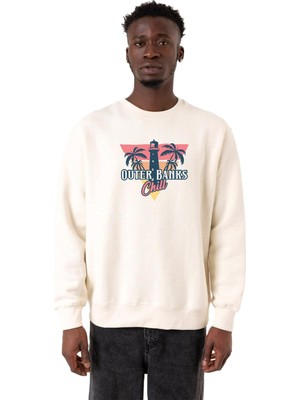 Frefly Store Tshirthane Outer Banks Chill Ekru Erkek 2ip Sweatshirt P19485S1097, Xs