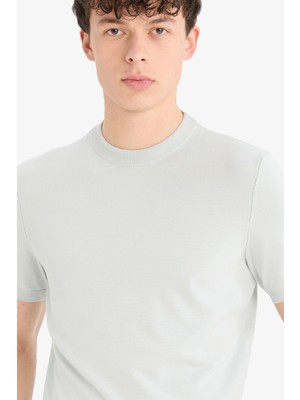 Frefly Store Defacto Standart Fit Bisiklet Yaka Triko Kısa Kollu Tişört E3239AX25SP