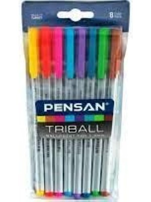 Frefly Store Pensan Tükenmez Triball Renkli 8li