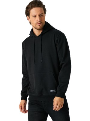 Frefly Store By Comeor Erkek Basic Kapüşonlu Regular Fit Normal Kesim 2 Iplik Kumaş Günlük Sweatshirt (Siyah, L)