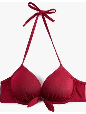 Frefly Store Kalp Yaka Fiyonklu Push-Up Bikini Üstü