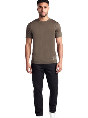 Frefly Store Erkek Kısa Kol Bisiklet Yaka Regular Fit Kahverengi T-Shirt EM005281 AF13747-M6397