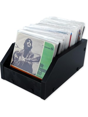 Frefly Store Ahşap 7" Plak Kasası (Siyah)