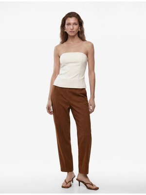 Frefly Store Cepli Barrel Fit Keten Pantolon