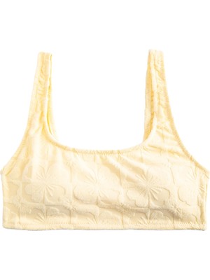 Frefly Store Koton U Yaka Kumaş Detaylı Bikini Üstü, Kadın, Sarı, 34