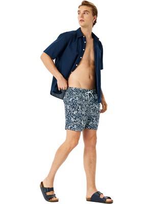 Frefly Store Koton Baskılı Oversize Beli Bağcıklı Deniz Şortu