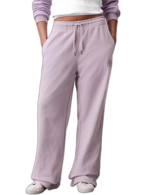 Frefly Store Kadın Rahat Kalıp Beli Lastikli Ck Logo Detaylı Havlu Kumaş Geniş Paça Lila Eşofman Altı LV047F206G-3OQ