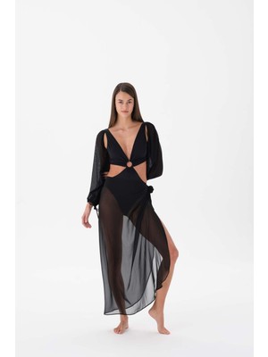 Frefly Store Eros Kadın Geniş Üçgen Bikini Takımı, Siyah, 40 Beden
