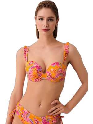 Frefly Store Suwen Jungle Dolgulu Straplez Bikini Üst