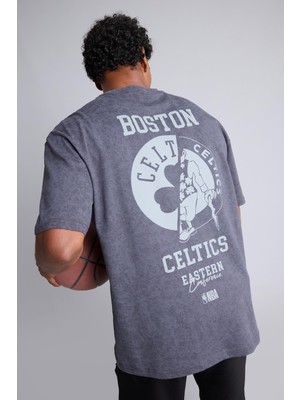 Frefly Store Defacto Nba Lisanslı Boston Celtıcs Oversize Bisiklet Yaka Baskılı Kısa Kollu Tişört H4488AX26 Au