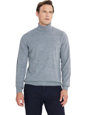 Frefly Store Ac&co/altınyıldız Classics Erkek Gri Melanj Tüylenme Yapmayan Anti Pilling Özellikli Standart Fit Tam Balıkçı Yaka Triko