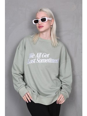 Frefly Store Madmext Mint Yeşili Baskılı Sweatshirt MG1901,MINT Yeşili L