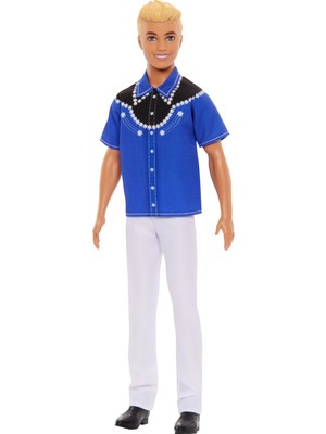Frefly Store Barbie Bebek Kovboy Görünümlü, Sarışın Barbie Fashionistas Ken Bebek (226), 65. Yıl Dönümü HRH25