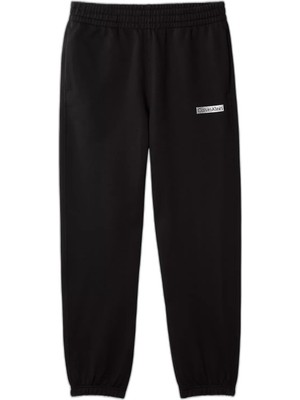 Frefly Store Erkek Regular Fit Beli ve Paçası Lastikli Logo Imzalı Pamuklu Siyah Eşofman Altı LV04LG212G-UB1