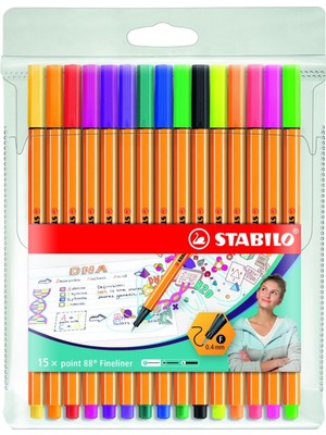 Frefly Store Stabılo Point 88 10 + 5 Floresan Renk Askılı Paket