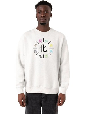 Frefly Store Tshirthane Monogatari Anime Apparitions Beyaz Erkek 2ip Sweatshirt P23653S8188, Xs