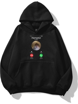 Frefly Store Tarzsokak Unisex Hampter Is Calling Sweatshirt Siyah, Siyah-16, L