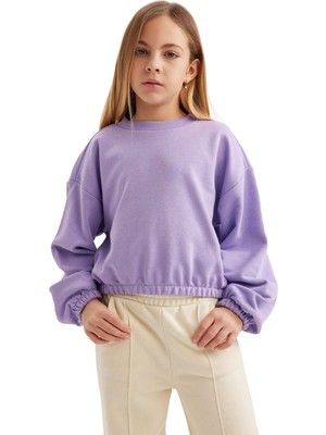 Frefly Store Defacto Kız Çocuk Regular Fit Bisiklet Yaka Sweatshirt