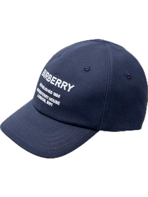 Frefly Store Burberry Pamuklu Çocuk Şapka Şapka 8049541 Mıdnıght Navy/chk