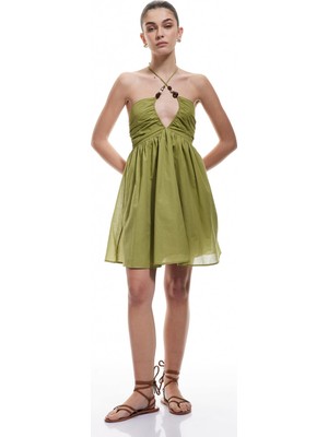 Frefly Store Koton Halter Neck Mini Beach Dress
