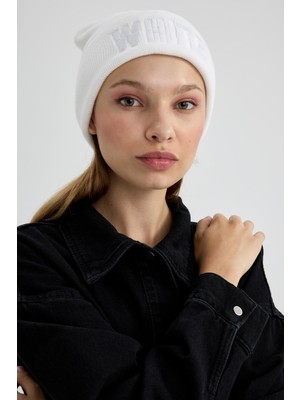 Frefly Store Defacto Kadın Baskılı Triko Bere R7511AZ23WN