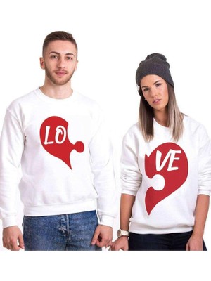 Frefly Store Tshirthane Puzzle Kalp Lo ve Sevgili Kombinleri Sweatshirt Kombini, Kadın, S-Tek Ürün Fiyatıdır, Kombin Yapmak Için En Az 2 Adet Sepete Ekleyiniz
