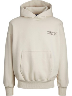 Frefly Store Jack & Jones Erkek Jorgracıa Graphıc Sweat Hood Ln Sweatshirt, Kırık Beyaz, S
