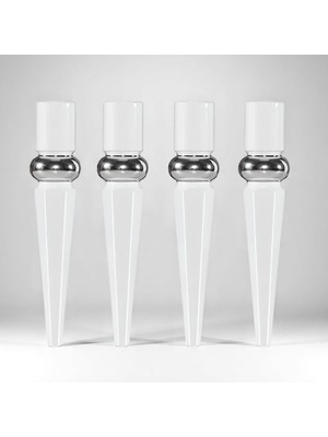 Frefly Store Elips 4 Adet Sehpa Ayağı 42 cm Plastik Beyaz Masa Ayak Mutfak Sehpası Masası Mobilya Ayakları