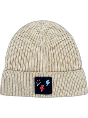 Frefly Store Tsc House Unisex 22WCBE489U Lightning Nakışlı Bere, Ekru, Tek Beden