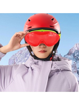 Frefly Store BADEM10 Bellasimo Çerçevesiz Kayak Gözlüğü Camı Lens Değiştirebilir Cam Antifog Güneş Kar Gözlük Camı Kırmızı