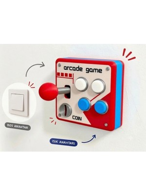 Seyuse Arcade Atari Oyun Kumandası Görünümlü Duvar Prizi - Anahtar Çerçevesi - Mini Joystick Dekoratif Anahtar Çerçeve