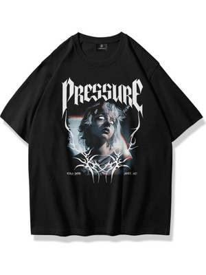 Frefly Store Tarzsokak Unisex Pressure Tshirt Siyah, Siyah, S