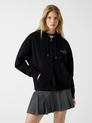 Frefly Store Guess Jeans Kadın Sweatshirt, Siyah, L Beden