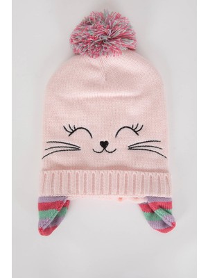 Frefly Store Defacto Kız Çocuk Kedi Figürlü Ponponlu Bere A5718A823WN
