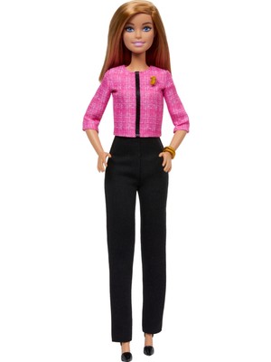 Frefly Store Barbıe Geleceğin Lideri Bebek Barbie Geleceğin Lideri Sarışın Bebek, Kıyafetli, Altın Rengi 2 Bilezikli ve Rozetli, Çıkartmalı HXN96