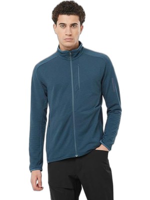 Frefly Store Salomon LC2276200 Tam Fermuarlı Polar Orta Katmanlı Ceket Essentıal Lıghtwarm (Koyu Mavi/l/erkek)