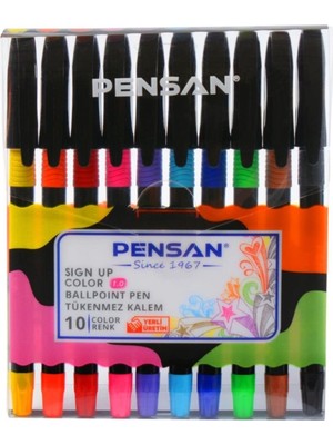Frefly Store Pensan Tükenmez Kalem Sıgn Up 1.0 2410 Renkli 10 Lu Set