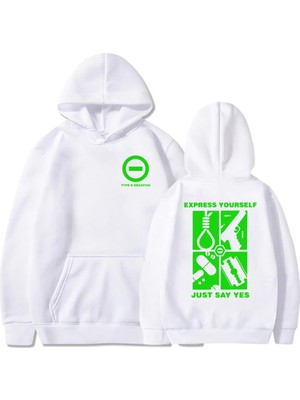 Frefly Store Tarzsokak Beyaz Unisex Kendinizi Ifade Edin Sadece Evet Söyle Kapüşonlular Tip O Negatif Rock Grubu Uzun Kol, BEYAZ-193, M