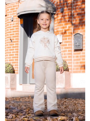 Frefly Store Çiçek Sim Baskılı Kapüşonlu Sweatshirt