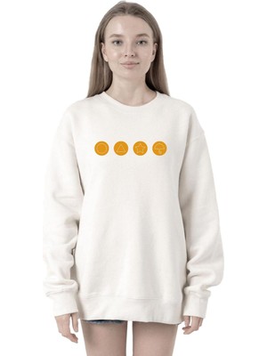 Frefly Store Tshirthane Dalgona Candy Beyaz Kadın 2ip Sweatshirt P19649S7429, Xl