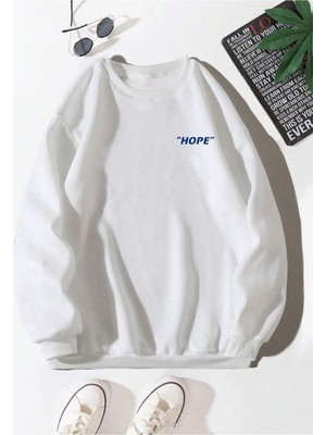 Frefly Store Tarzsokak Letter Graphic Sweatshirt Beyaz, Beyaz, L/xl