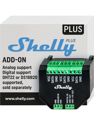 Frefly Store Shelly Plus Add-On, Smart Home Arayüz Plus Röle, Wlan ve Uygulama ile Dijital Kontrol, Wifi Ev Otomasyonu, 3,3 V, DS18B20 ve DHT22 Sensörleri Için Uygulanabilir