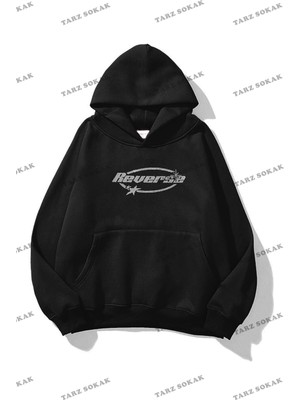 Frefly Store Tarzsokak Y2K Unisex Reverse Taş Görünümlü Baskılı Sweatshirt Kod 1591 Siyah, SIYAH-122, M