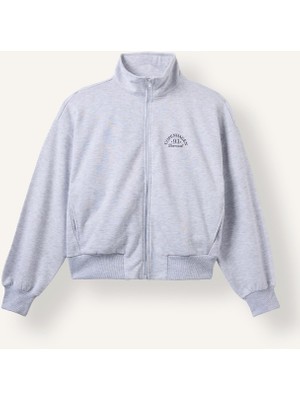 Frefly Store Defacto Relax Fıt Yarım Balıkçı Yaka Baskılı Kalın Sweatshirt Kumaşı Hırka